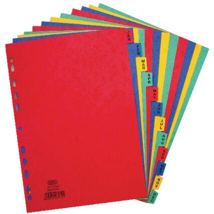 400007517 Jan-Dec A4 Pressboard Dividers