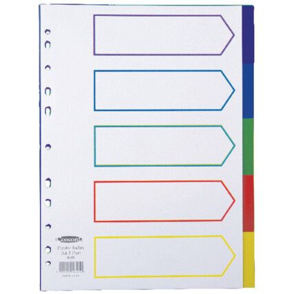 6801 DIVIDER 5-PART A4MULTI-COLOUR