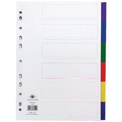 65899 DIVIDER 6-PART A4MULTI-COLOUR