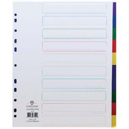 66199 DIVIDER EXTRA WIDE 10-PARTA4 MULTI-COLOUR