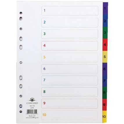 66399 INDEX 1-10 A4 MULTI-COLOUR