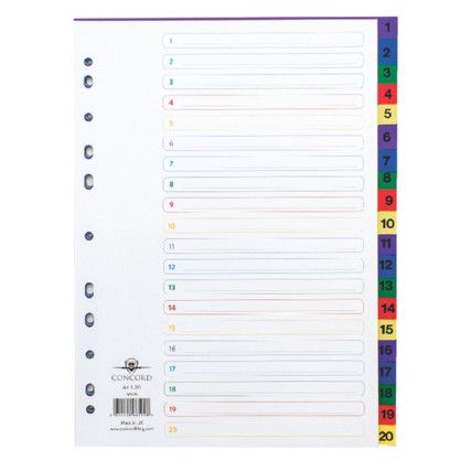 66599 INDEX 1-20 A4 MULTI-COLOUR