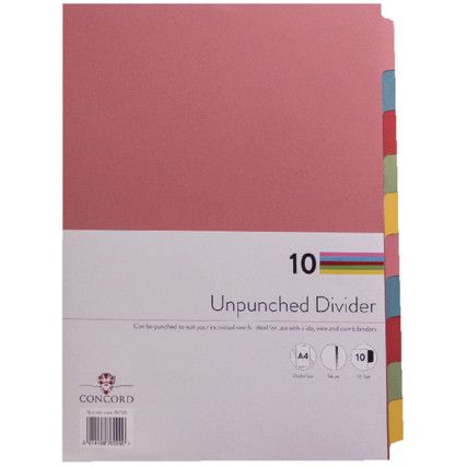 76099 PRESENTATION DIVIDER UNPUNCHED A4 10-PART ASST (PK-10)