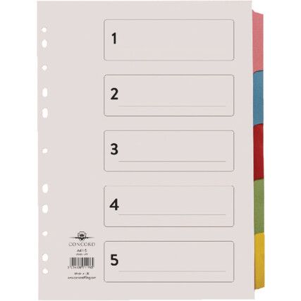 71198/PJ11 PRINTED SUBJECT DIVIDER 5-PART