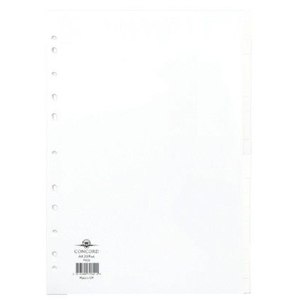 79601 SUBJECT DIVIDER 20-PART A4WHT