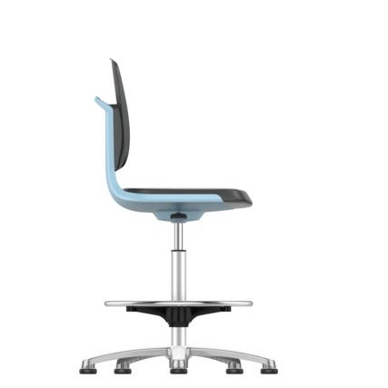 Labsit 4 High PU workplace Chair with Castors and Footring Blue