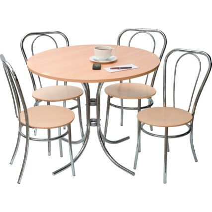 COMMERCIAL BISTRO TABLE & 4 CHAIRS