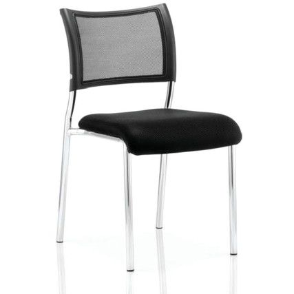 Brunswick Visitor Chair Without Arms Chrome/Black