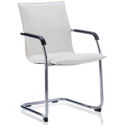 Echo Leather Cantilever Chair With Arms White