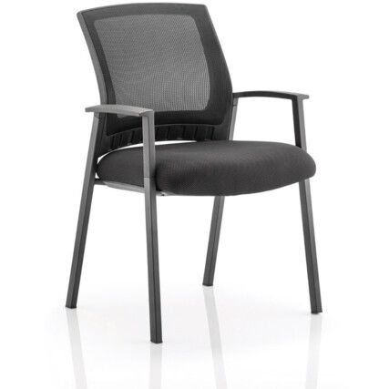 Metro Mesh Back Visitor Chair with Arms Black