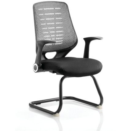 Relay Airmesh Seat Operator Chair With Arms Black/Silver Back