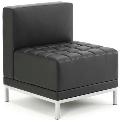 Infinity Leather Straight Back Chair Black