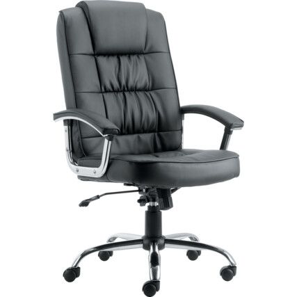 MOORE DELUXE EXECUTIVE LEATHER CHAIR BLACK