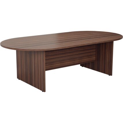 2400mm OVAL MEETING TABLE - DARK WALNUT