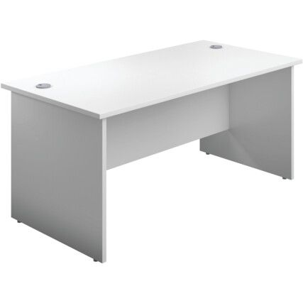 Panel Rectangular Desk, White, 1200 x 800mm