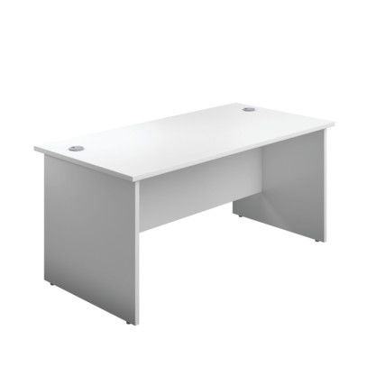 Panel Rectangular Desk, White, 1600 x 800mm