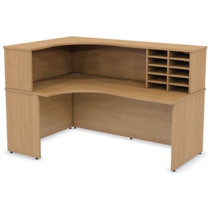 SATELLITE 1800mm LH P/END CRES. RECEPTION UNIT OAK