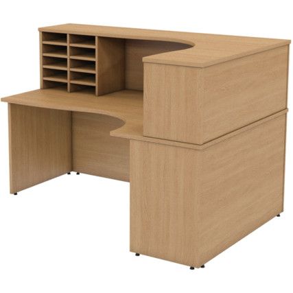 SATELLITE 1800mm RH P/END CRES. RECEPTION UNIT OAK