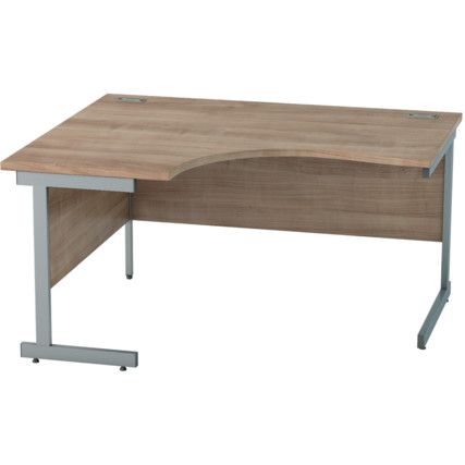 1400mm Crescent Left Hand Cantilever Desk Grey/Birch