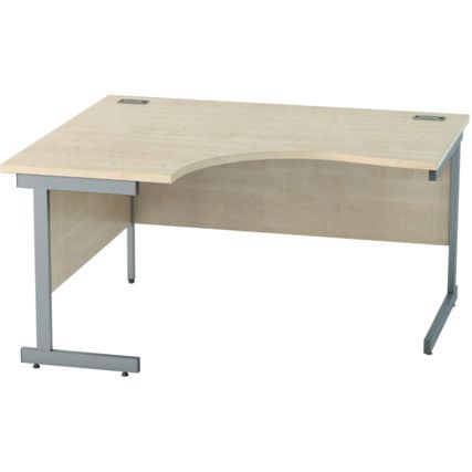 1400mm Crescent Left Hand Cantilever Desk Grey/Maple