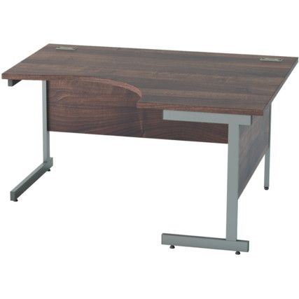 1400mm Crescent Right Hand Cantilever Desk Grey/Walnut