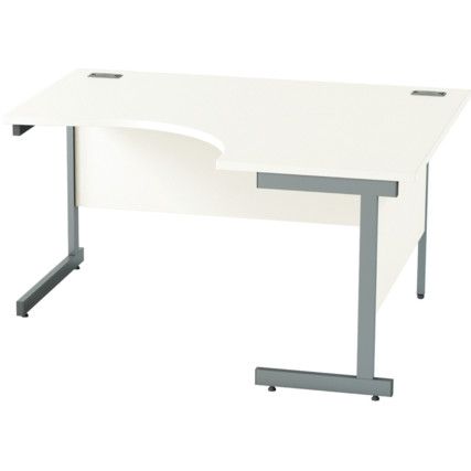 1400mm Crescent Right Hand Cantilever Desk Grey/White