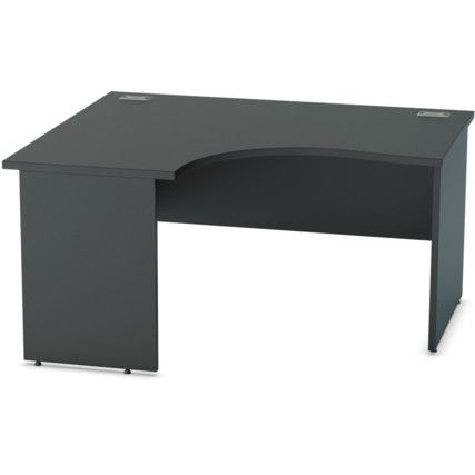 1400mm Crescent Left Hand Panel End Desk Black