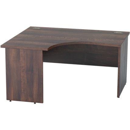 1400mm Crescent Left Hand Panel End Desk Walnut