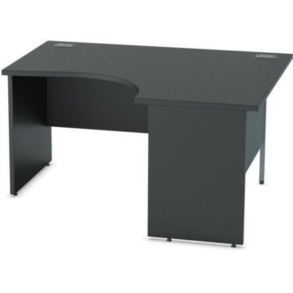 1400mm Crescent Right Hand Panel End Desk Black