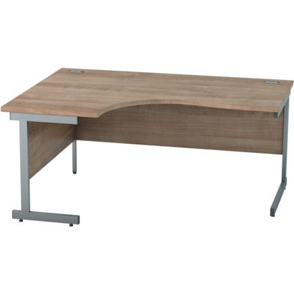 1600mm Crescent Left Hand Cantilever Desk Grey/Birch