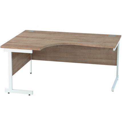 1600mm Crescent Left Hand Cantilever Desk White/Birch