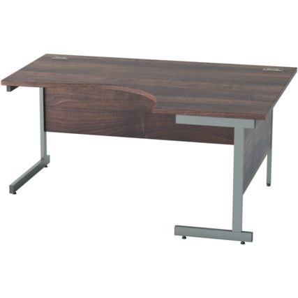 1600mm Crescent Right Hand Cantilever Desk Grey/Walnut