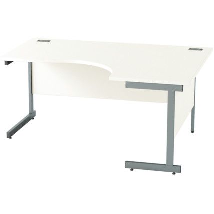 1600mm Crescent Right Hand Cantilever Desk Grey/White