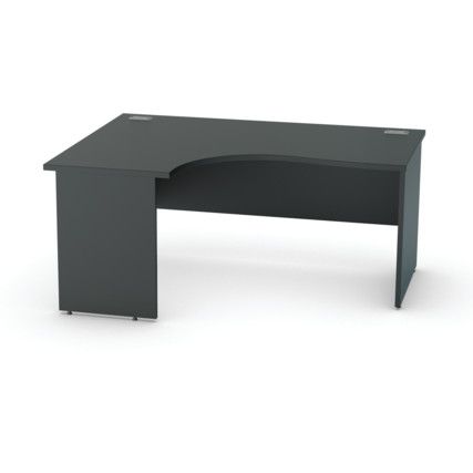 1600mm Crescent Left Hand Panel End Desk Black