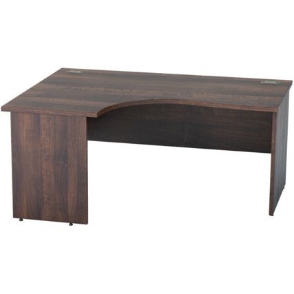 1600mm Crescent Left Hand Panel End Desk Walnut