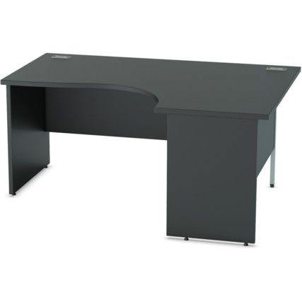 1600mm Crescent Right Hand Panel End Desk Black