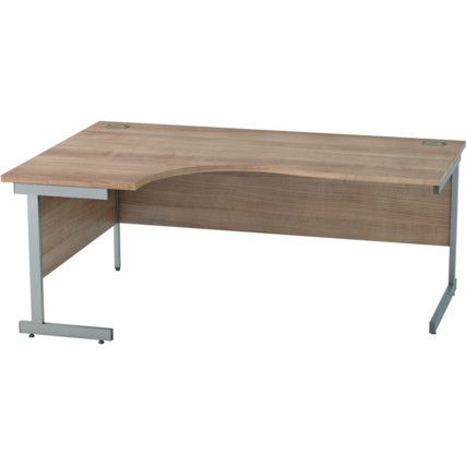 1800mm Crescent Left Hand Cantilever Desk Grey/Birch