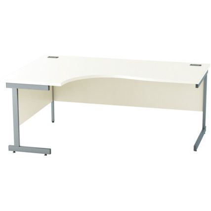 1800mm Crescent Left Hand Cantilever Desk Grey/White