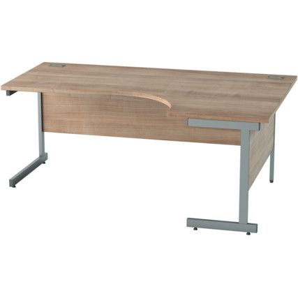 1800mm Crescent Right Hand Cantilever Desk Grey/Birch