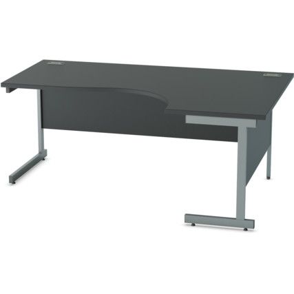 1800mm Crescent Right Hand Cantilever Desk Grey/Black