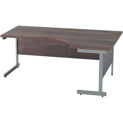 1800mm Crescent Right Hand Cantilever Desk Grey/Walnut