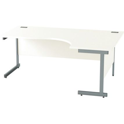 1800mm Crescent Right Hand Cantilever Desk Grey/White