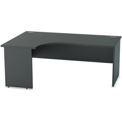 1800mm Crescent Left Hand Panel End Desk Black