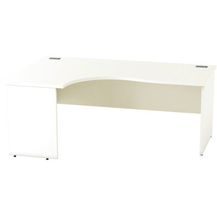 1800mm Crescent Left Hand Panel End Desk White