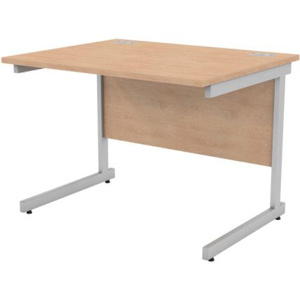 1000mm Rectangular Cantilever Desk Silver/Beech