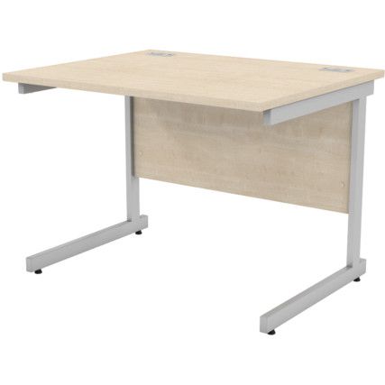 1000mm Rectangular Cantilever Desk Silver/Maple