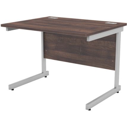 1000mm Rectangular Cantilever Desk Silver/Walnut