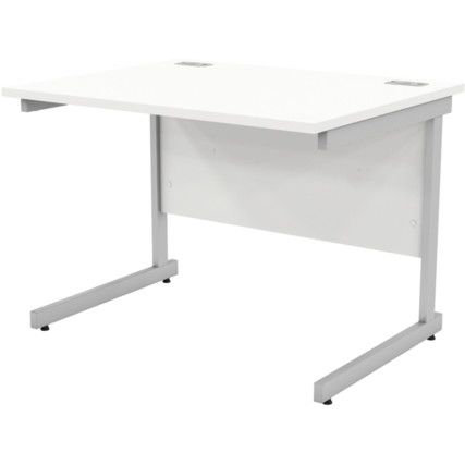 1000mm Rectangular Cantilever Desk Silver/White