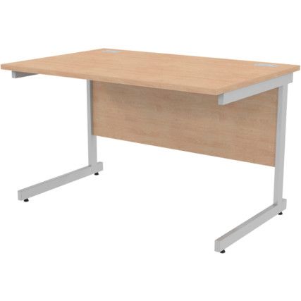 1200mm Rectangular Cantilever Desk Silver/Beech