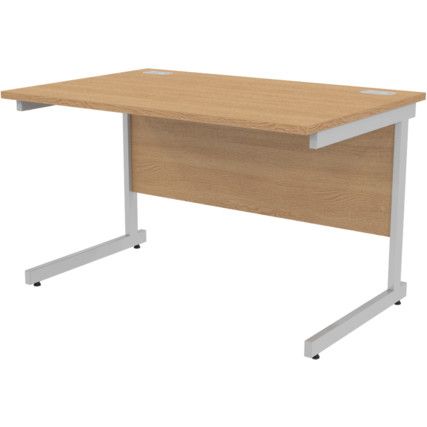 1200mm Rectangular Cantilever Desk Silver/Light Oak